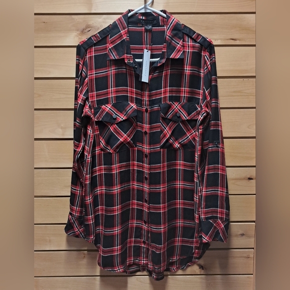 Sanctuary Boyfriend For Life Plaid Button Up NWT Size S - Picture 1 of 3